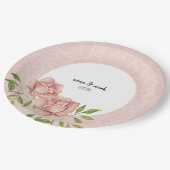 Zachte Violet Blush Rozen Waterverf kant Papieren Bordje (Gekanteld)