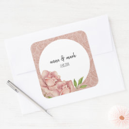 Zachte Violet Blush Rozen Waterverf Vierkante Sticker