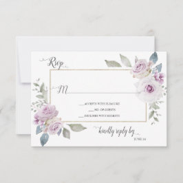 Zachte Violet Lavendel Paarse Gouden Rozen RSVP