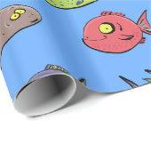 Zachte vis onder het cartoon van het zee cadeaupapier (Rol Hoek)