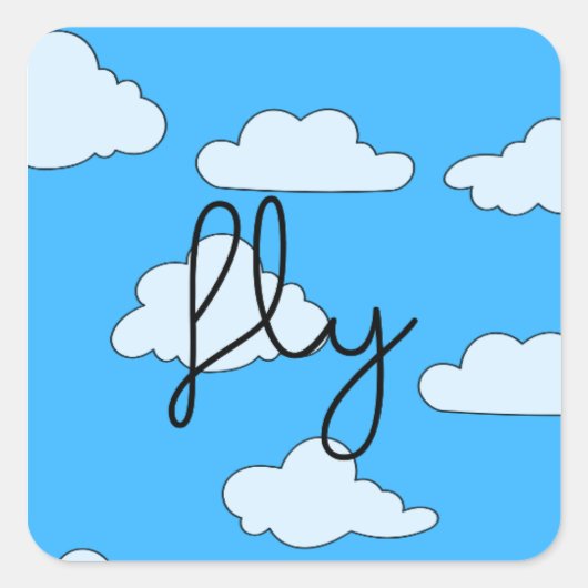 Zachte Vlieg Hemel Wolken Sticker (Voorkant)