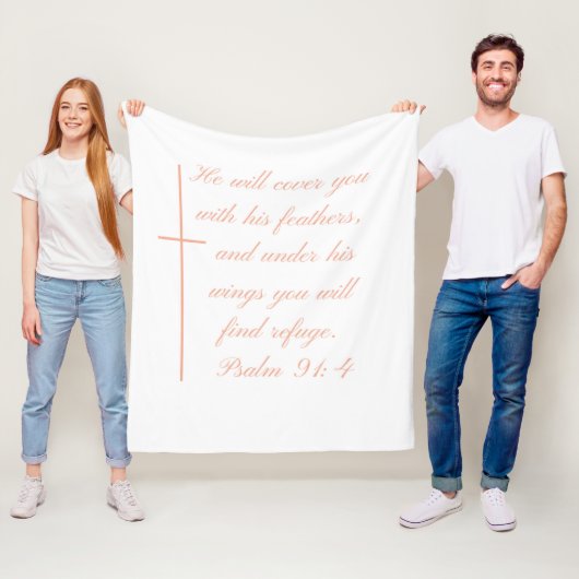 Zachte Vloot Christelijk Blanket Psalm 91:4 Fleece Deken (In situ)