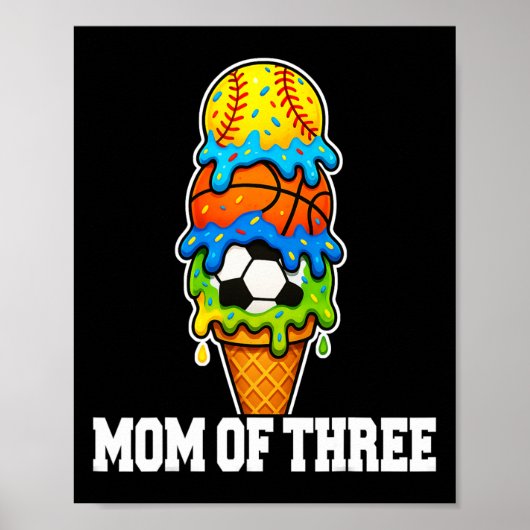 Zachte Voetbal Schets Moeder Ijs Zomer Speldag Poster (Voorkant)