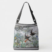 Zachte vogels Wilde bloembloemen Canvas tas (Voorkant)
