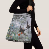 Zachte vogels Wilde bloembloemen Canvas tas (Dichtbij)