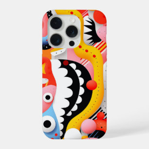 Zachte vormen met tanden en patronen iPhone 15 pro case
