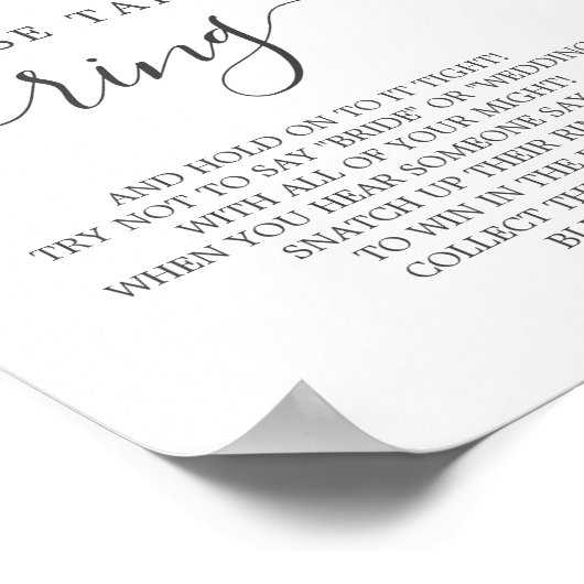 Zachte Vrijgezellenfeest Ring Game Poster (Hoek)