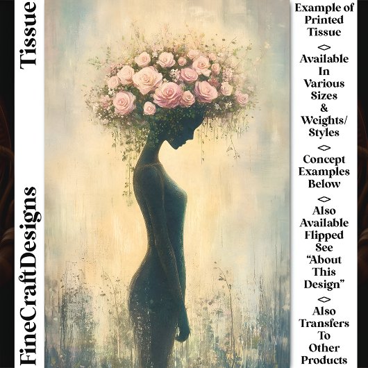 Zachte Vrouwelijke Natuur Spirit, Rozen CZ3R Decou Tissuepapier