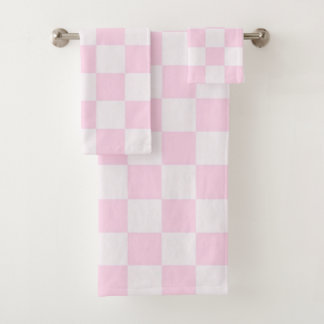 Zachte Vrouwelijke Roze Gingham Geruite Girly Bad Handdoek