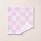 Zachte Vrouwelijke Roze Gingham Geruite Girly Bad Handdoek (Wasdoekje)
