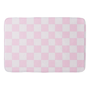 Zachte Vrouwelijke Roze Gingham Geruite Girly Badmat