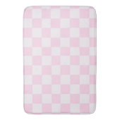 Zachte Vrouwelijke Roze Gingham Geruite Girly Badmat (Voorkant Verticaal)
