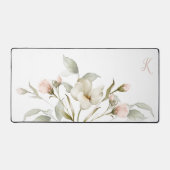 Zachte Vrouwelijke Waterverf Bloemen met Monogram Bureaumat (Voorkant)