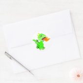 Zachte Vuurspuwende Cartoon Draak Sticker (Envelop)