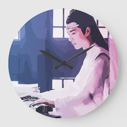 Zachte Wangji Spelen de Zither Grote Klok (Voorkant)