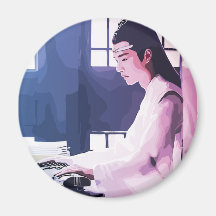 Zachte Wangji Spelen de Zither