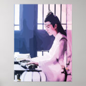 Zachte Wangji Spelen de Zither Poster (Voorkant)