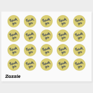 Zachte Warme Gele Bedankt Klassieke Ronde Sticker