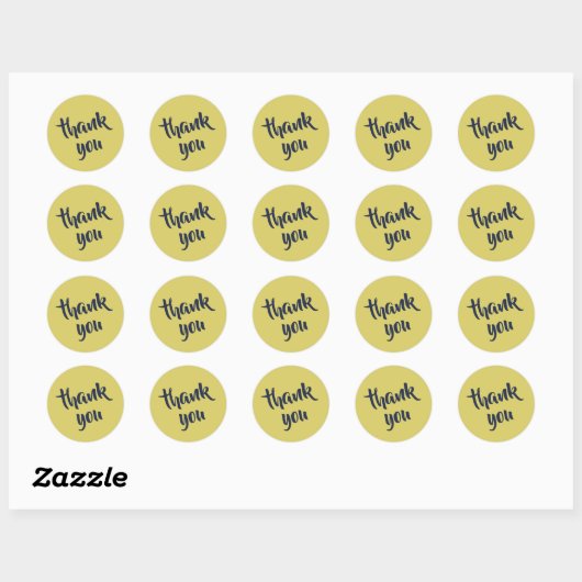 Zachte Warme Gele Bedankt Klassieke Ronde Sticker (Vel)
