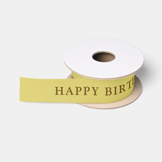 Zachte Warme Gele Happy Birthday Satijnen Lint (Spoel)