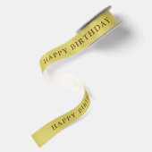 Zachte Warme Gele Happy Birthday Satijnen Lint (Achterkant)