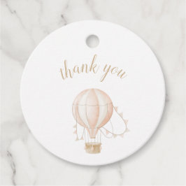 Zachte, warme luchtballon, ronde Labels met cadeau