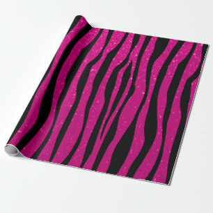 Zachte warme roze glazen Zebra Cadeaupapier