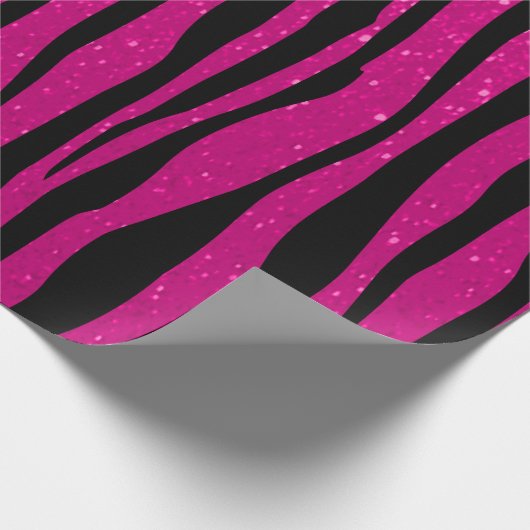 Zachte warme roze glazen Zebra Cadeaupapier (Hoek)