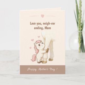 Zachte warme tonen Schattig Pony Eindeloze liefde Kaart