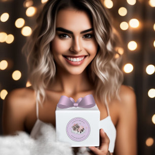 Zachte wasbeer Dier Meisje Baby shower Dank u Ronde Sticker