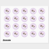 Zachte wasbeer Dier Meisje Baby shower Dank u Ronde Sticker (Vel)