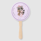 Zachte wasbeer Dier Meisje Baby shower Handwaaier (Voorkant)