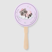 Zachte wasbeer Dier Meisje Baby shower Handwaaier (Voorkant)