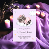 Zachte wasbeer Dier Meisje Baby shower Kaart