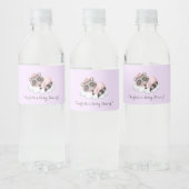 Zachte wasbeer Dier Meisje Baby shower Waterfles Etiket (Flessen)