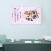 Zachte wasbeer Dier Meisje Baby shower Welkom Spandoek (Beurs)