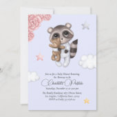 Zachte wasbeer Dierenblauw Baby shower Kaart (Voorkant)