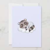 Zachte wasbeer Dierenblauw Baby shower Kaart (Achterkant)
