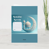 Zachte Waterkleur Moskee Ramadan Sereniteit Kaart (Achterkant)