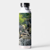 Zachte waterval Scène Kalm Natuurlijke bos Schoonh Waterfles (Links)