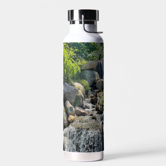 Zachte waterval Scène Kalm Natuurlijke bos Schoonh Waterfles (Links)