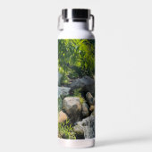 Zachte waterval Scène Kalm Natuurlijke bos Schoonh Waterfles (Voorkant)