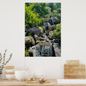 Zachte waterval scène kalm natuurlijke schoonheid poster (Keuken)