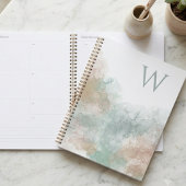 Zachte Waterverf Abstracte Initiaal Planner