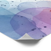 Zachte Waterverf Abstracte muurkunst met pastelbla Poster (Hoek)