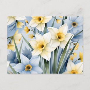 Zachte Waterverf achtergrond met delicate narcis Briefkaart