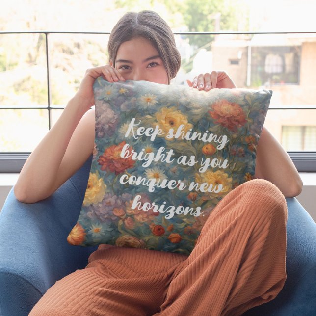 Zachte Waterverf Afstuderen Cadeaus voor kleindoch Kussen (Soft Watercolor Graduation Gifts for Granddaughter)