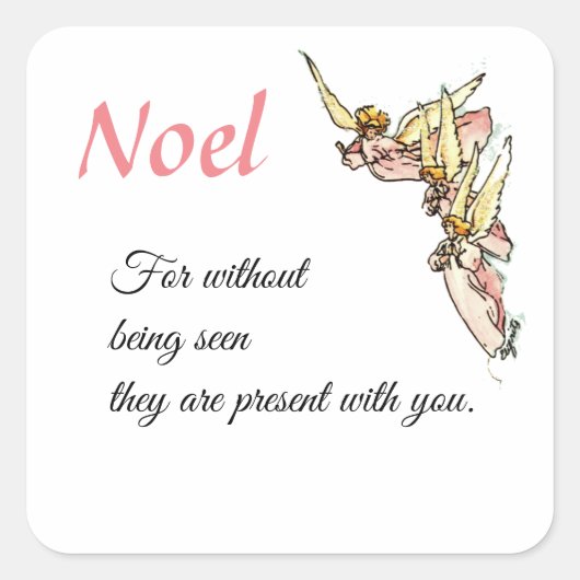 Zachte Waterverf Angels komen tevoorschijn uit Clo Vierkante Sticker (Voorkant)