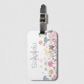 Zachte  Waterverf Art Flowers, op maat gemaakt Bagagelabel (Voorkant (verticaal))