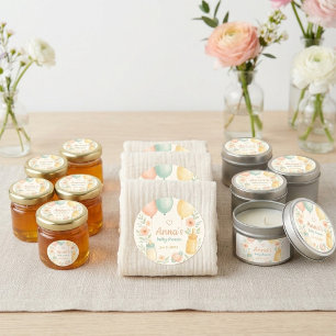 Zachte Waterverf Baby Shower Ronde Sticker